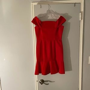 Red mini dress